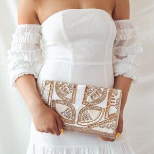 Lulus Bead The Best Ivory Beaded Clutch White